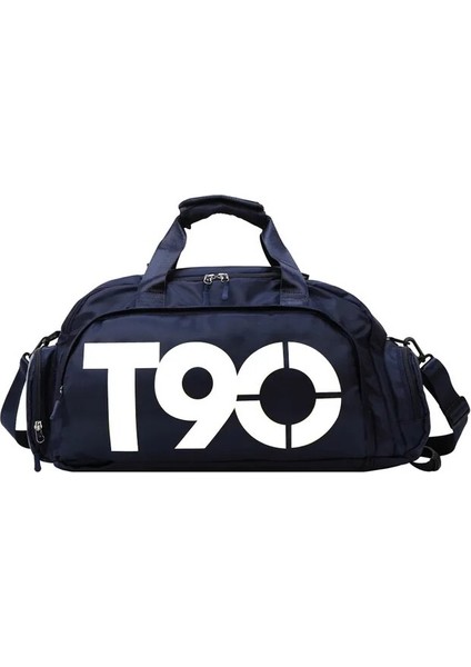 Koyu Mavi Beyaz 55X23X26 cm Yeni Erkek Spor Spor Çantası Kadın Sırt Çantası Spor Su Geçirmez Açık Ayakkabı Için Ayrı Alan Gizle Sırt Çantası Kese De Spor T90 (Yurt Dışından)