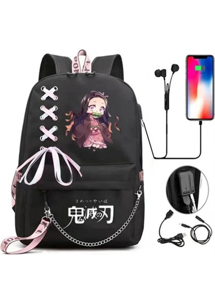 Stil 05 Nezuko Demon Slayer Sırt Çantası Anime Cosplay Unisex Öğrenciler Okul Çantası Karikatür Gizli Sakli Konusmalar Dizüstü Seyahat Sırt Çantası Açık Çanta (Yurt Dışından) modelleri