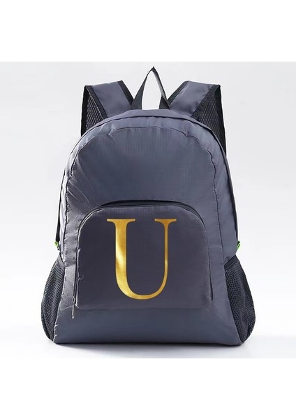 10 Letteru Katlanabilir Sırt Çantası Kamp Ultralight Katlanır Seyahat Çantası Yürüyüş Sırt Çantası 26 Mektup Serisi Erkekler Kadınlar Için Doğa Sporları Sırt Çantası (Yurt Dışından)