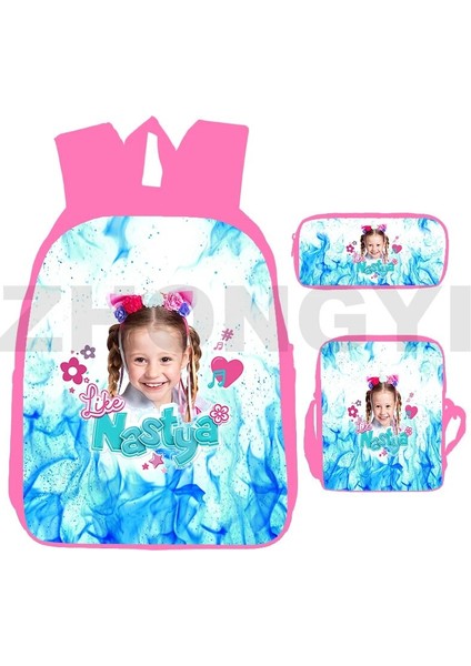 NASTYA165 3 Adet Set 16 Inç 3D Baskılı Rusya Gibi Nastya Sevimli Sırt Çantaları Kızlar Için Trendy Okul Çantaları Pembe Kitap Çantası Gençler Açık Spor Seyahat Sırt Çantası (Yurt Dışından) modelleri