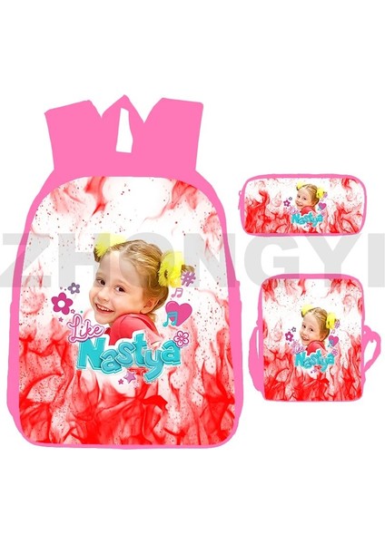 NASTYA165 3 Adet Set 16 Inç 3D Baskılı Rusya Gibi Nastya Sevimli Sırt Çantaları Kızlar Için Trendy Okul Çantaları Pembe Kitap Çantası Gençler Açık Spor Seyahat Sırt Çantası (Yurt Dışından) fırsatları