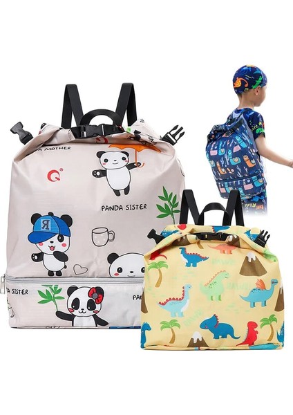 Anne Makyaj Çantası Çocuk Yüzme Sırt Çantası Islak Kuru Ayırma Karikatür Su Geçirmez Açık Havuz Plaj Kıyafetleri Ayakkabı Saklama Çantası Taşınabilir Spor Çantası (Yurt Dışından) indirimleri