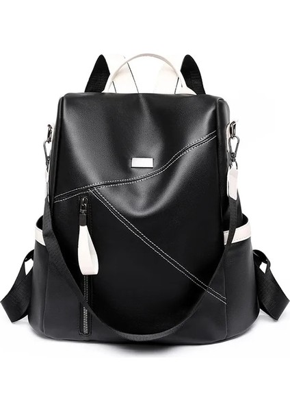 SJB1013C2 Moda Kadın Sırt Çantası Yumuşak Deri Pu Açık Seyahat Bir Omuz Çift Amaçlı Rahat Hırsız Çanta Kadın (Yurt Dışından)