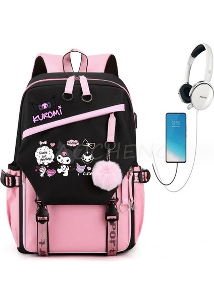 Resim Renk 16 Inç Sıcak Moda Güzel Kuromi Melodi Cosplay Unisex Öğrenciler Okul Çantası Sırt Çantası Karikatür Gizli Sakli Konusmalar Dizüstü Seyahat Sırt Çantası Açık Çanta (Yurt Dışından) indirimleri