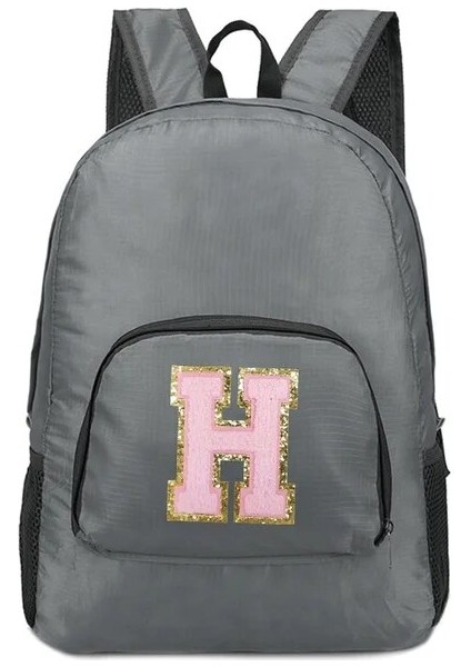 A 1549(H) Erkek ve Kadın Çok Yönlü Pembe Harf Işlemeli Logo Deseni Büyük Kapasiteli Taşınabilir Açık Hava Yürüyüş ve Işe Gidiş Sırt Çantası (Yurt Dışından)