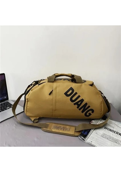 Haki Açık Spor Çantası Islak-Kuru Ayırma Çantası Büyük Kapasiteli Spor Sırt Çantası Su Geçirmez Çok Fonksiyonlu Ayakkabı Deposu Seyahat Paketi (Yurt Dışından)