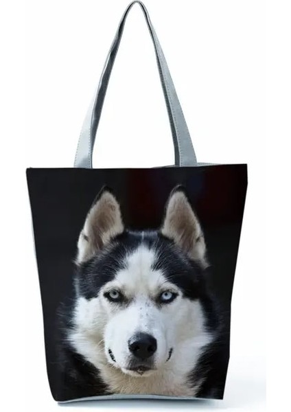 HL5150 Köpek Çantası Alman Çoban Boston Terrier Bulldog Husky Köpek Nedensel Tote Çanta Kadın Çanta Bayan Omuz Çantaları Yeniden Kullanılabilir Alışveriş Çantası (Yurt Dışından)