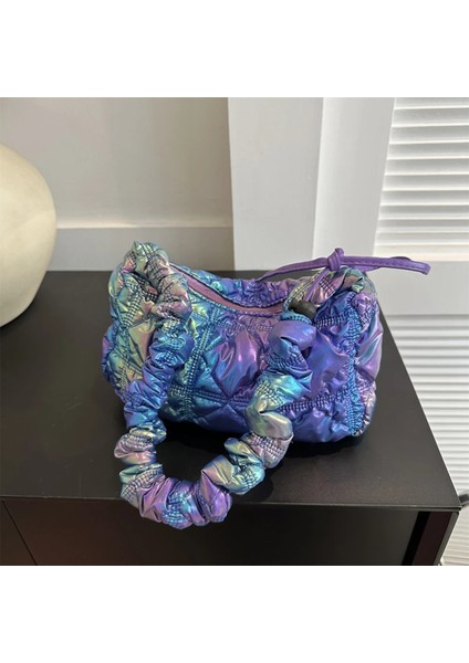 Pembe Kadın Yastıklı Omuz Çantası Moda Bulut Plise Çanta Ipli Kapitone Crossbody Çanta Günlük Arkadaş Çanta (Yurt Dışından) modelleri