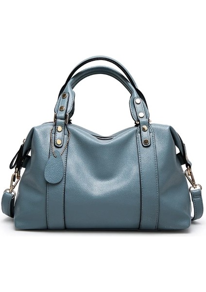 Gri Boston Çanta Kadınlar Için 2023 Moda Bayan El Çantaları Kırmızı Mavi Siyah Gri Crossbody Omuz Çantası Kadın Bolso Mujer Kesesi Femme (Yurt Dışından) modelleri