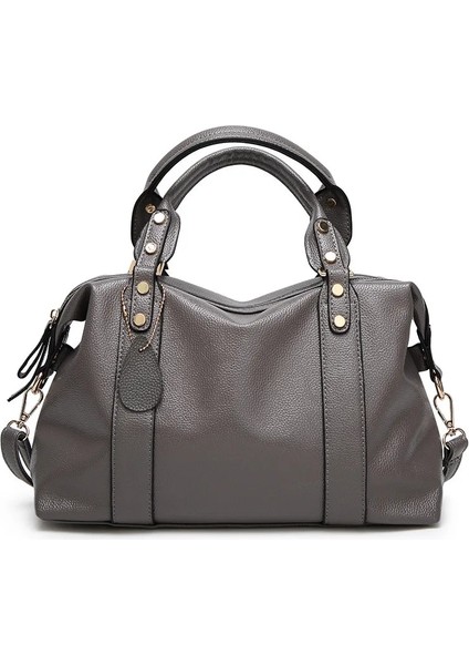 Gri Boston Çanta Kadınlar Için 2023 Moda Bayan El Çantaları Kırmızı Mavi Siyah Gri Crossbody Omuz Çantası Kadın Bolso Mujer Kesesi Femme (Yurt Dışından) indirimleri