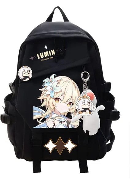 Stil 14 Kolye ile Genshin Etki Anime Cosplay Öğrencileri Okul Çantası Sırt Çantası Ayaka Kazuha Xiao Gizli Sakli Konusmalar Seyahat Sırt Çantası Açık Erkek Kız Hediyeler (Yurt Dışından)