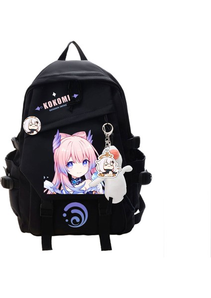 Stil 14 Kolye ile Genshin Etki Anime Cosplay Öğrencileri Okul Çantası Sırt Çantası Ayaka Kazuha Xiao Gizli Sakli Konusmalar Seyahat Sırt Çantası Açık Erkek Kız Hediyeler (Yurt Dışından) modelleri