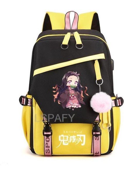 02 Kamado Nezuko Demon Slayer Anime Cosplay Unisex Öğrenciler Okul Çantası Sırt Çantası Karikatür Gizli Sakli Konusmalar Dizüstü Seyahat Sırt Çantası Açık Çanta (Yurt Dışından)