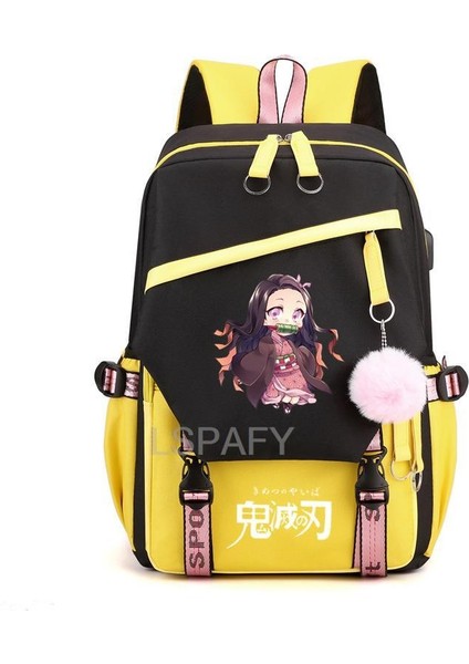 02 Kamado Nezuko Demon Slayer Anime Cosplay Unisex Öğrenciler Okul Çantası Sırt Çantası Karikatür Gizli Sakli Konusmalar Dizüstü Seyahat Sırt Çantası Açık Çanta (Yurt Dışından) fırsatları