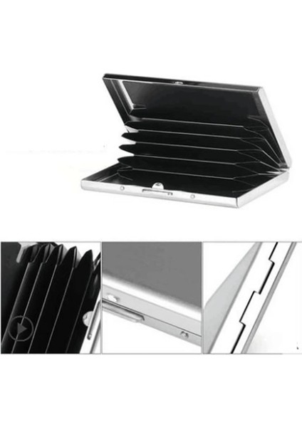 Siyah Moda Alüminyum Anti Manyetik Kart Sahibinin Kadın Erkek Metal Kredi Kartı Kartvizit Sahipleri Organizatör Çanta Cüzdan (Yurt Dışından) indirimleri