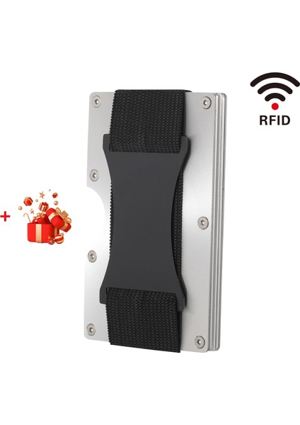 C-Gri Cüzdan Erkekler Için Portafoglio Uomo Çanta Billetera Hombre Kart Sahibinin Alüminyum Anti Hırsızlık Rfid Iş Tasarımcısı Lüks Tarjetero (Yurt Dışından)