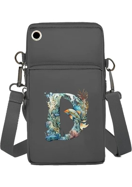 7fish Mektup D Küçük Crossbody Çanta Taşınabilir Cep Telefonu Çantası Kadın Çanta Kanvas Cep Telefonu Çanta Balık Serisi Omuz Çantası 2024 Yeni (Yurt Dışından)