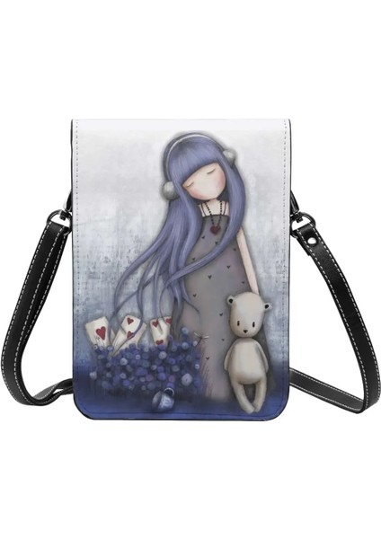 Stil 8 Bir Boyut Gorjuss Merch Deri Cep Telefonu Çanta Kart Sahibinin Trendy Kız Gorjuss Karikatür Mini Omuz Çantası Hafif (Yurt Dışından)