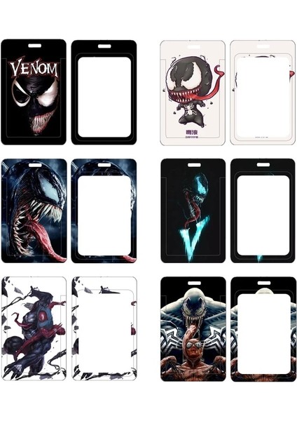40 Venom Pvc Kart Sahibinin Marvel Klasik Film Öğrenci Kartı Durumda Asılı Boyun Çanta Anti-Kayıp Kordon Kimlik Kartı Koruyucu Kılıf Hediyeler (Yurt Dışından)