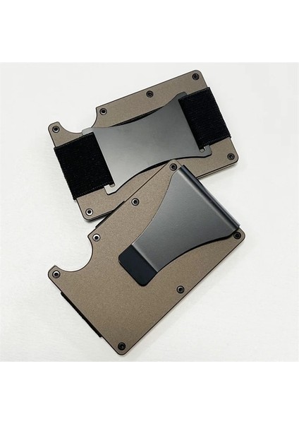 Yeşil Set Cüzdan Seti Para Klipsi Ince Kart Tutucu Nakit Askı Bandı ile Erkekler Için Akıllı Rfid Alüminyum Kasa Minimalist Çok Fonksiyonlu Lüks (Yurt Dışından)