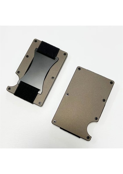 Yeşil Set Cüzdan Seti Para Klipsi Ince Kart Tutucu Nakit Askı Bandı ile Erkekler Için Akıllı Rfid Alüminyum Kasa Minimalist Çok Fonksiyonlu Lüks (Yurt Dışından)