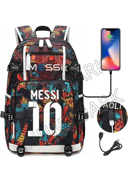 Bordo Messi Seyahat Sırt Çantası Çok Fonksiyonlu USB Sırt Çantaları Kamuflaj Açık Dizüstü Okul Çantaları Erkek Kadın Sırt Paketleri Büyük Mochilas (Yurt Dışından)