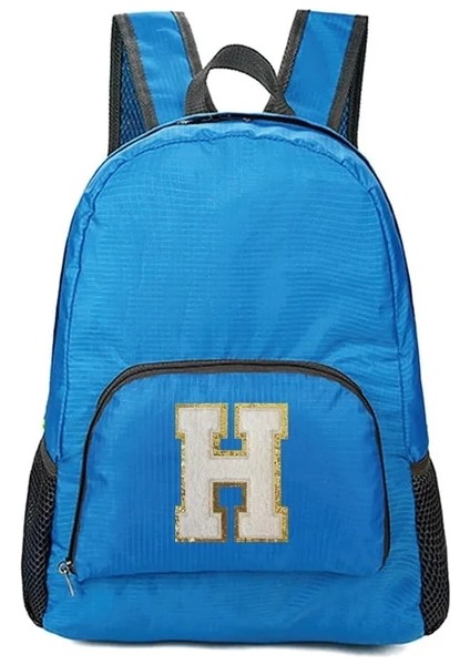 A 1523(H) Beyaz Harf Işlemeli Logo Desenli Erkek ve Kadın Çok Yönlü Büyük Kapasiteli Taşınabilir Açık Hava Yürüyüş ve Işe Gidiş Sırt Çantası (Yurt Dışından)