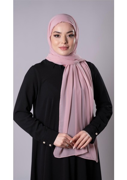 Pudra Pratik Hazır Geçmeli Şal Şifon Kumaş Bone 3009_06