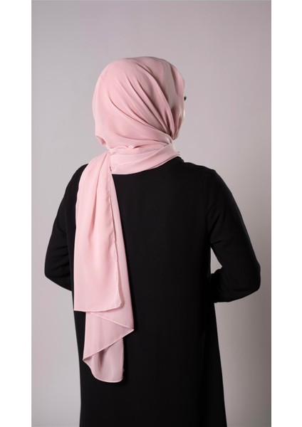 Pudra Pratik Hazır Geçmeli Şal Şifon Kumaş Bone 3009_06