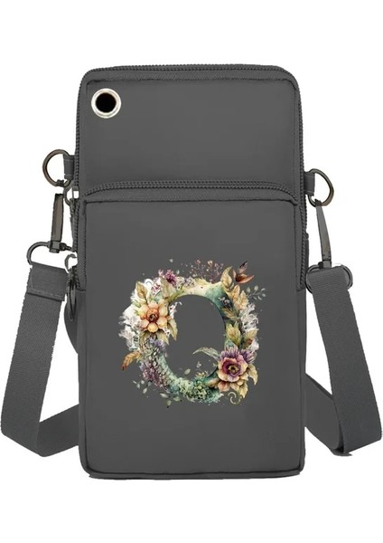 7floral Mektup O Küçük Crossbody Çanta Taşınabilir Cep Telefonu Çantası Kadın Çanta Kanvas Cep Telefonu Çanta Çiçek Serisi Omuz Çantası 2024 Yeni (Yurt Dışından)