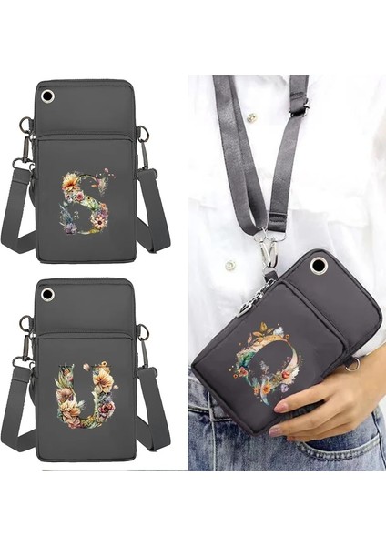 7floral Mektup O Küçük Crossbody Çanta Taşınabilir Cep Telefonu Çantası Kadın Çanta Kanvas Cep Telefonu Çanta Çiçek Serisi Omuz Çantası 2024 Yeni (Yurt Dışından) indirimleri