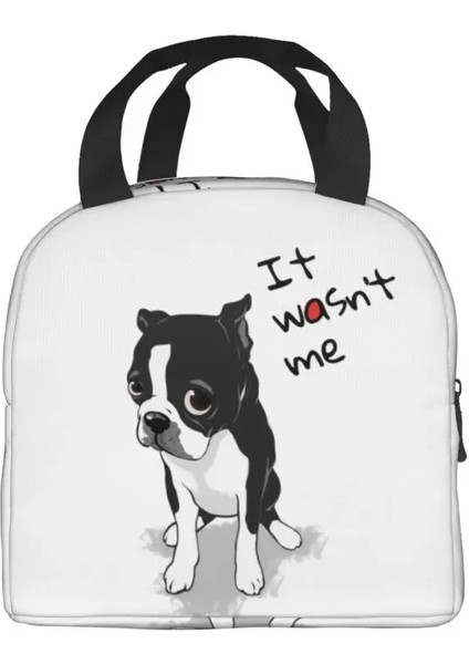 Stil 1 22X20X13 cm Boston Terrier Ben Değildim Okul Ofis Için Yalıtımlı Öğle Yemeği Çantası Köpek Desen Su Geçirmez Soğutucu Termal Öğle Yemeği Kutusu Kadın Çocuklar (Yurt Dışından)