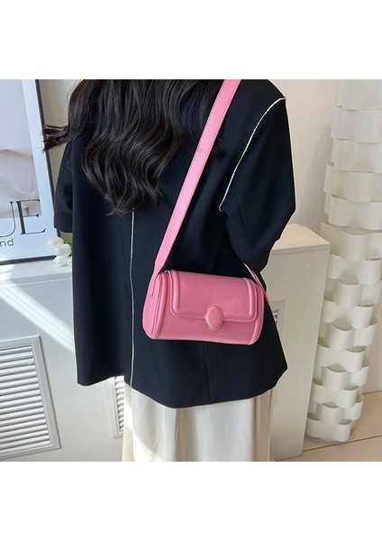 Siyah (12CM-22CM-8.5CM) 2023 Yeni Yaz Moda Kadın Tüm Maç Omuz Çantaları Şık Koltukaltı Çanta Yeşil Pembe Beyaz Crossbody Çanta Parti Cep Telefonu Çantaları (Yurt Dışından)