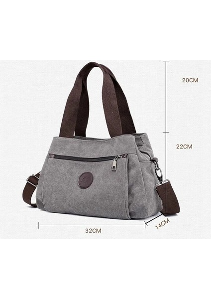 Siyah Kadın Kanvas Çanta Çanta Omuz Çantaları Postacı Çantası Crossbody Çanta Tote Büyük Kapasiteli Iş Çantaları Kadınlar Için Çanta (Yurt Dışından) fırsatları