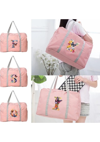 5butterfly Letter S Seyahat Çantaları Boston Çanta Organizatörleri Büyük Kapasiteli Hafta Sonu Çantası Kelebek Mektup Desen Katlanabilir Giysi Saklama Çanta Üzerinde Taşımak (Yurt Dışından) indirimleri