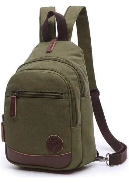 Yeşil Düz Renk Kanvas Göğüs Çantası Eğlence Koşum Modası (Yurt Dışından)