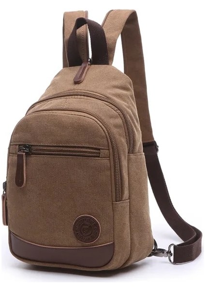 Kumral Düz Renk Kanvas Göğüs Çantası Eğlence Göğüs Koşum Çantası Moda Göğüs Çantası (Yurt Dışından)