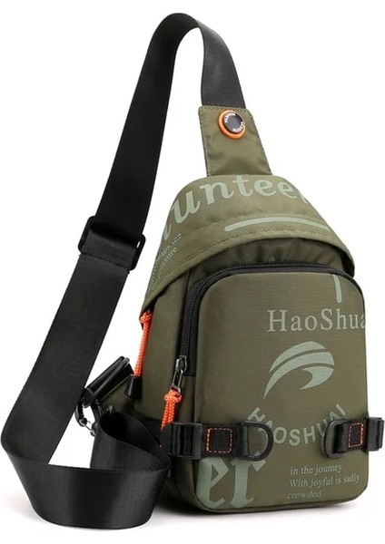 Ordu Yeşil Erkek Naylon Sırt Çantası Sling Sırt Çantası Seyahat Askeri Küçük Erkek Çapraz Vücut Messenger Göğüs Çanta Moda Sırt Çantası Sırt Çantası (Yurt Dışından)