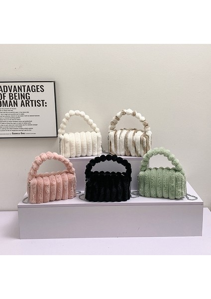 Pembe Sonbahar Kış Lüks Moda Peluş Çanta Kabarık Taklit Kürk Omuz Çantası Bayan Crossbody Messenger Çanta (Yurt Dışından) fırsatları
