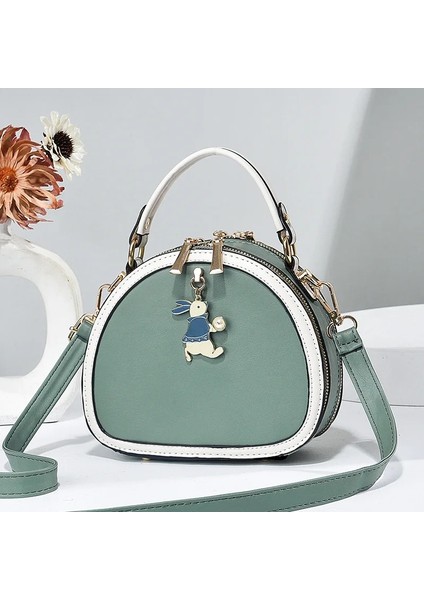 Fotoğraf Rengi 19X7X15CM Kadın Çantası Sevimli Tavşan Küçük Yuvarlak Çanta Taşınabilir Kadın Çanta Moda Çok Yönlü Crossbody Çanta Kadın Yaz Omuz Çantası (Yurt Dışından) fırsatları