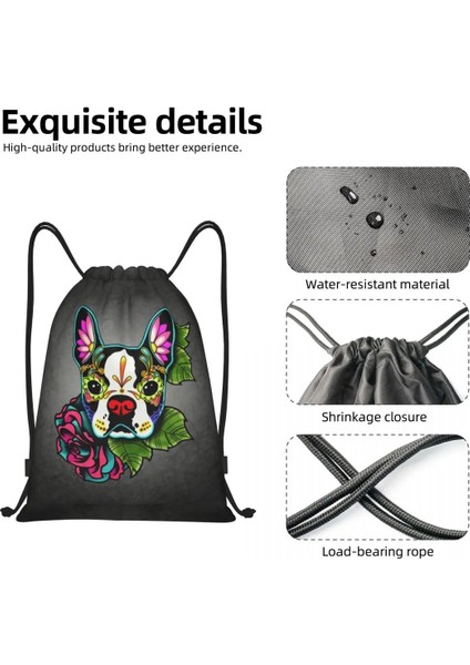 Stil 1 Gün Ölü Boston Terrier Ipli Sırt Çantaları Erkekler Hafif Şeker Kafatası Köpek Spor Salonu Spor Sackpack Çuval Seyahat Için (Yurt Dışından) fırsatları