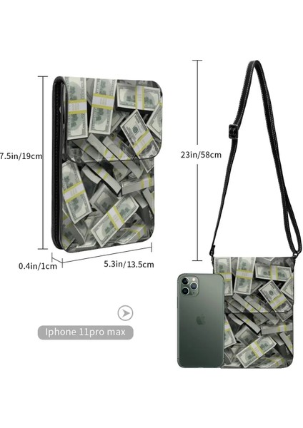 Stil 5 Bir Boyut Çedar Işaretsiz Fatura Dolar Omuz Çantası Amerikan Para Birimi Kadın Toplu Cep Telefonu Çantası Retro Deri Alışveriş Çantaları (Yurt Dışından)