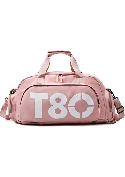 Pembe Kadın Çanta T80 Spor Salonu Spor Sırt Çantası Adam Için El Çantası Spor Seyahat Çantası Ayakkabı Omuz Duffle Crossbody Taşınabilir Boston Çantası (Yurt Dışından)