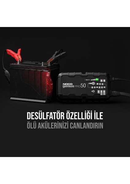 GENIUSPRO50 Akıllı Akü Şarj ve Akü Bakım/desülfatör/power Supply 6V/12V/24V 1000A modelleri