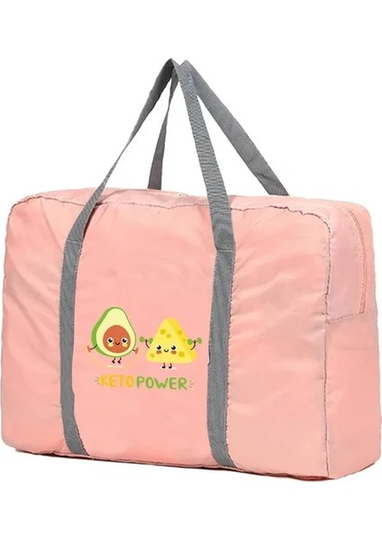 5AVOCADO007 Boston Çanta Duffle Çanta Katlanabilir Çanta Elbise Organizatör Avokado Desen Bagaj Büyük Kapasiteli Seyahat Depolama Fermuarlı Çantalar (Yurt Dışından)