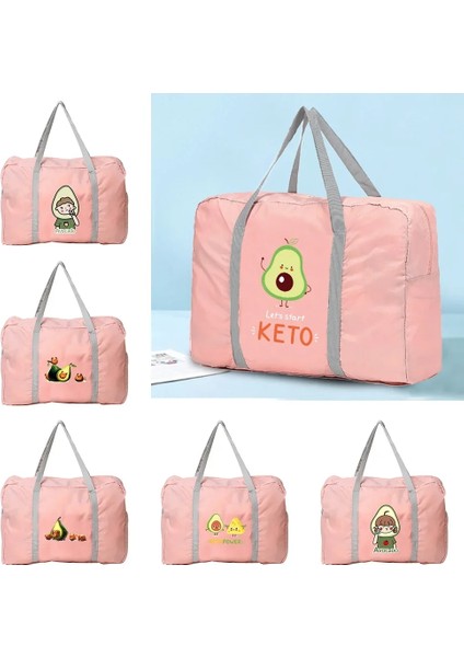 5AVOCADO007 Boston Çanta Duffle Çanta Katlanabilir Çanta Elbise Organizatör Avokado Desen Bagaj Büyük Kapasiteli Seyahat Depolama Fermuarlı Çantalar (Yurt Dışından) indirimleri