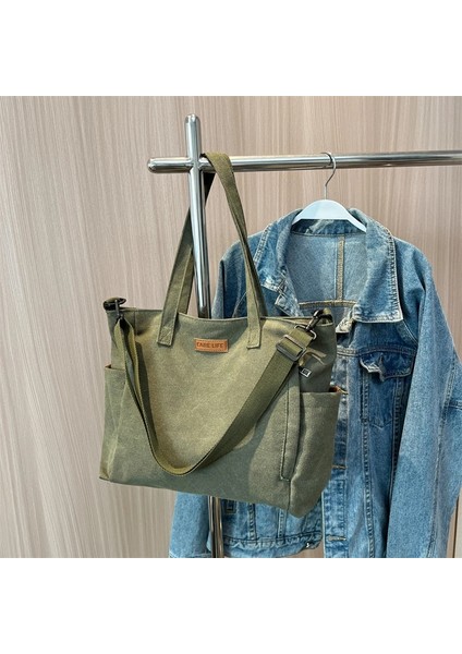 Beyaz Kadın Çantası Alışveriş Basit Moda Fermuarlı Çanta Tuval Katı Crossbody Omuz Çantaları Kadınlar Için Büyük Kapasiteli Tote (Yurt Dışından) fiyatları