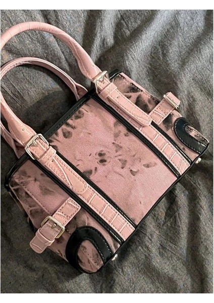 Pembe 22X10X17CM Kadın Pembe Y2K Çanta Lüks Tasarım Batik Crossbody Çanta Serin Kızlar Için Leopar Baskı Kare Omuz Çantaları Mini Boston Çanta (Yurt Dışından) fiyatları