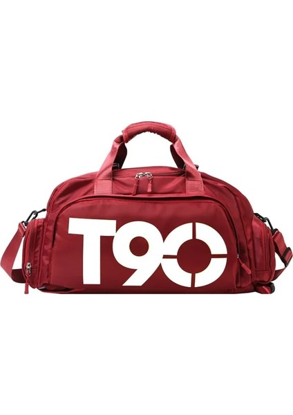 Kırmızı Beyaz 55X23X26 cm Yeni Erkek Spor Salonu Çanta Kadın Sırt Çantası Spor Su Geçirmez Açık Ayakkabı Için Ayrı Alan Gizle Sırt Çantası Kese De Spor T90 (Yurt Dışından)