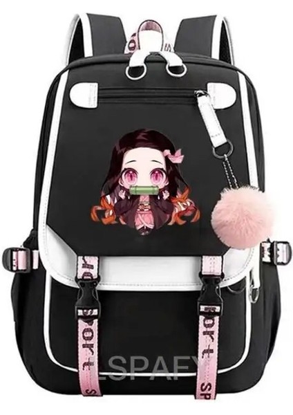 09 Kamado Nezuko Demon Slayer Anime Cosplay Unisex Öğrenciler Okul Çantası Sırt Çantası Karikatür Gizli Sakli Konusmalar Dizüstü Seyahat Sırt Çantası Açık Çanta (Yurt Dışından)